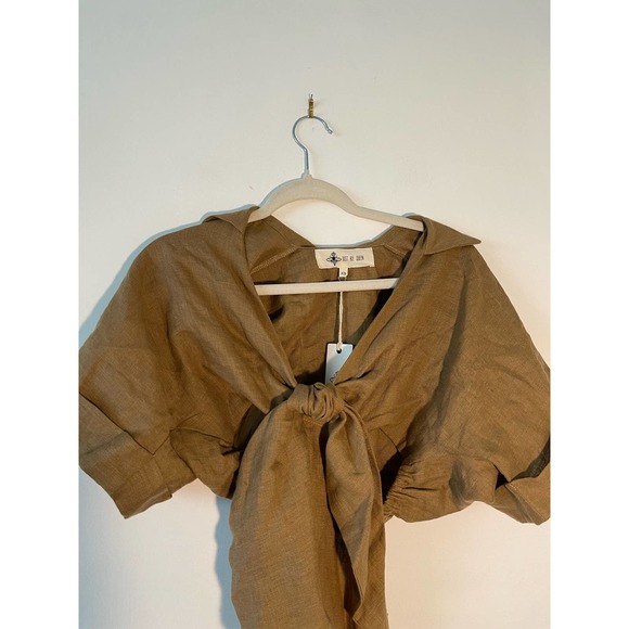 Just Bee Queen Chiara Cutout Midi Women's Dress Brown Size XS NWT - Picture 2 of 10